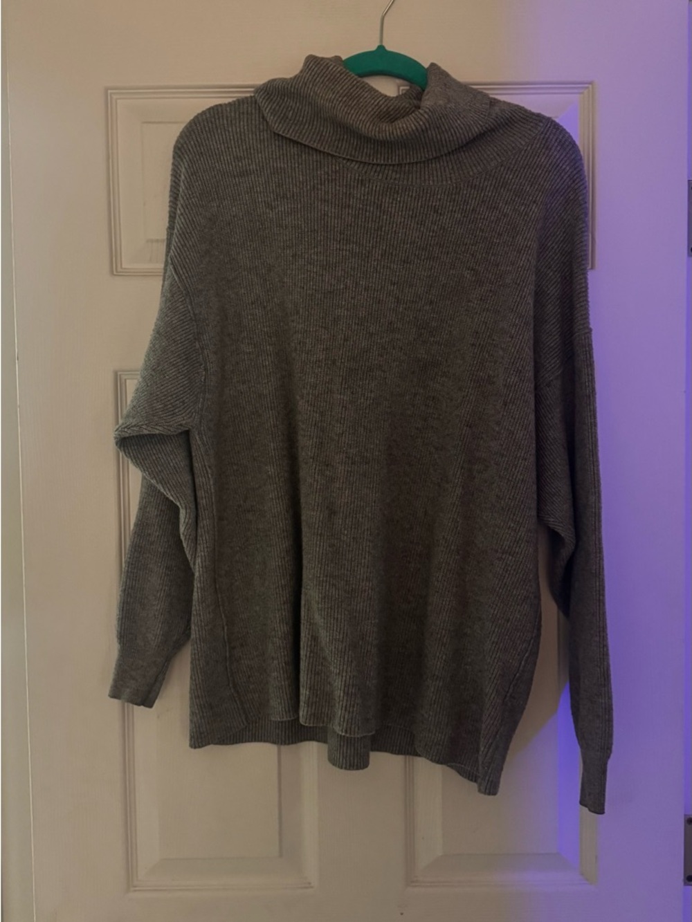 Free People Gray Ribbed Cowl Neck Sweater - Picture 6 of 6